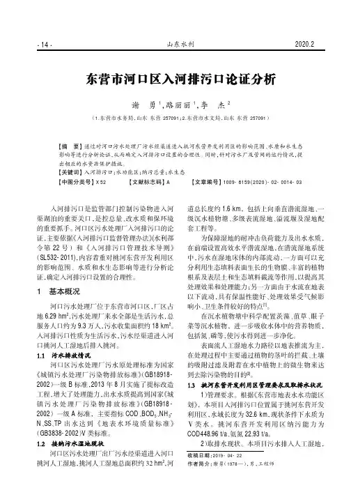 东营市河口区入河排污口论证分析