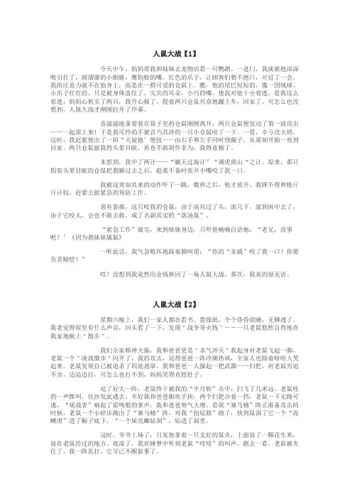 人鼠大战作文
