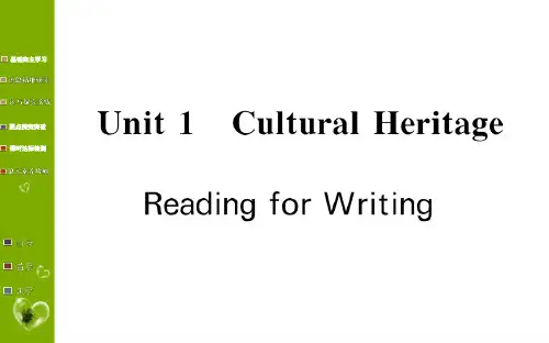 人教版高中英语必修二 Unit1 Reading for Writing