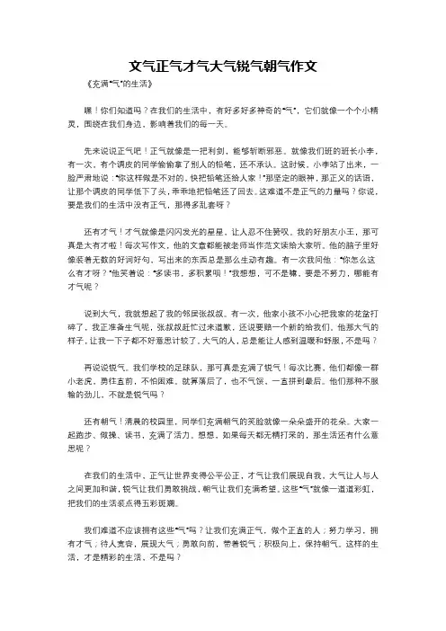 文气正气才气大气锐气朝气作文