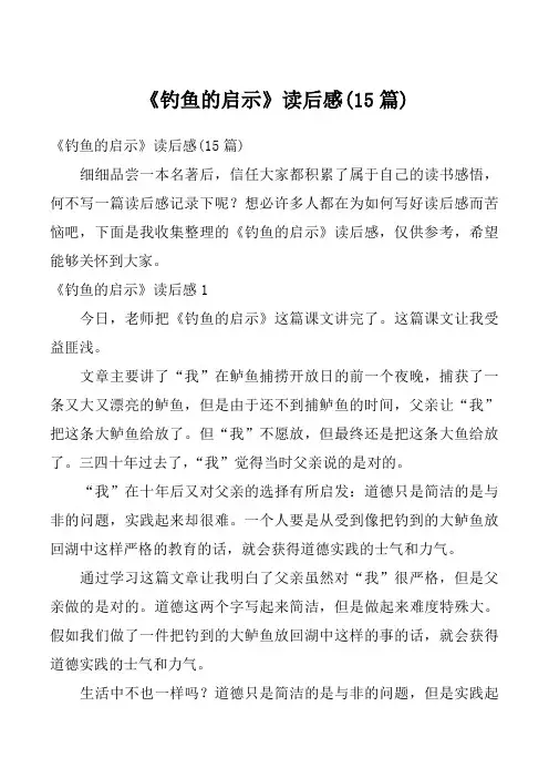 《钓鱼的启示》读后感(15篇)