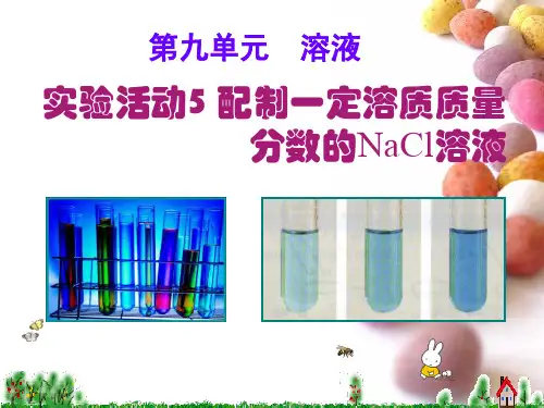 人教版九年级化学下册《一定溶质质量分数氯化钠溶液的配置》PPT课件(3篇)