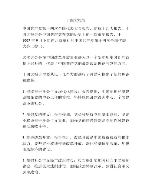 十四大报告