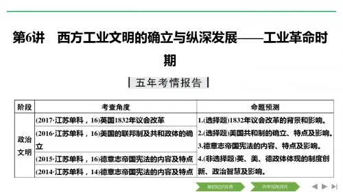 2019高考历史培优二轮优课件精讲义优习题专题二中外近代文明的演进第一部分第6讲