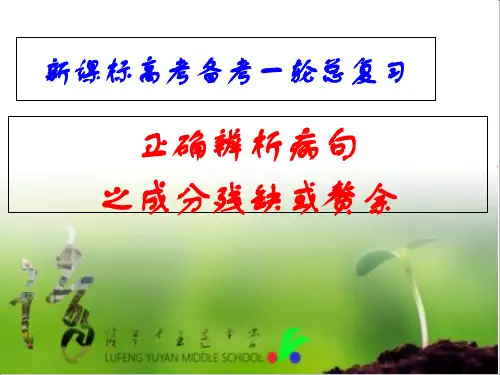 高考病句复习(三)成分残缺与赘余