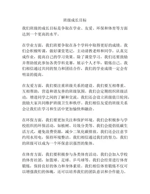 班级成长目标