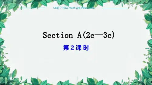Unit7Howmucharethesesocks-SectionA2e-3c(第2课时)课件人教版