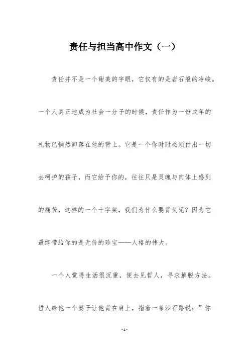 责任与担当高中作文800