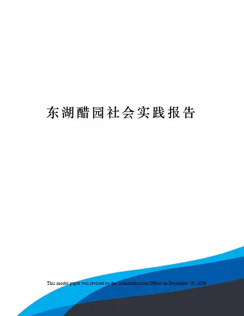 东湖醋园社会实践报告