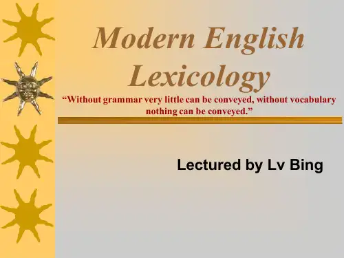 英语词汇学chapter1