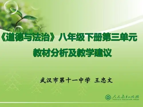 道德与法治八年级第三单元教材分析及教学建议