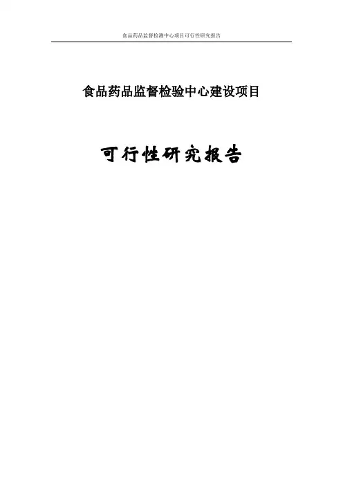 食品药品监督检测中心项目可行性研究报告
