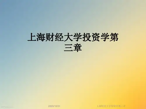 上海财经大学投资学第三章