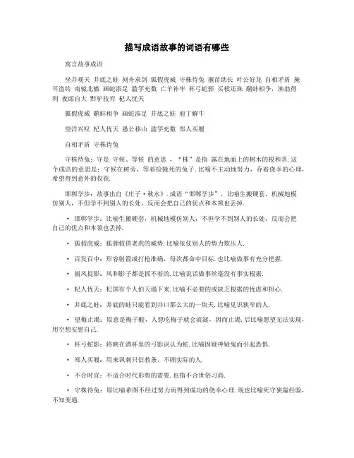 描写成语故事的词语有哪些