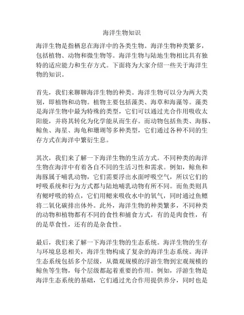 海洋生物知识