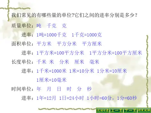 新人教版四年级下册小数与单位换算ppt课件