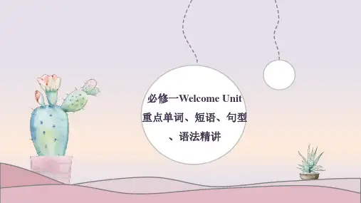 高一英语必修一 Welcome Unit 重点单词、短语、句型、语法知识点归纳讲解