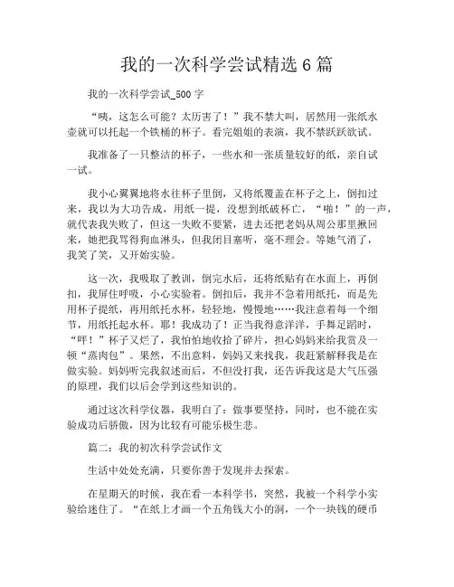 我的一次科学尝试精选6篇