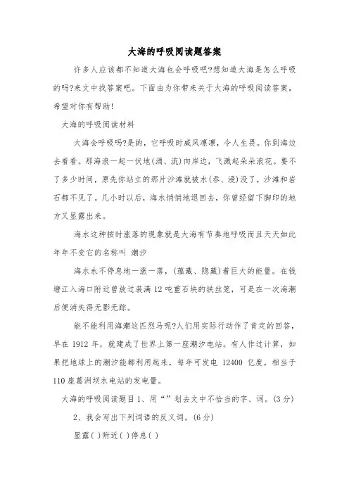 大海的呼吸阅读题答案.doc