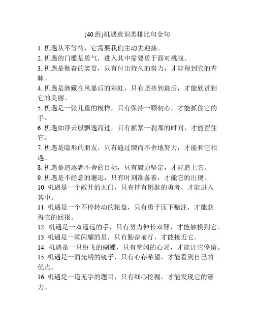 (40组)机遇意识类排比句金句