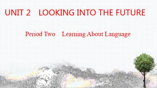 【课件】新人教版选择性必修第一册UNIT 2  Learning About Language 课件