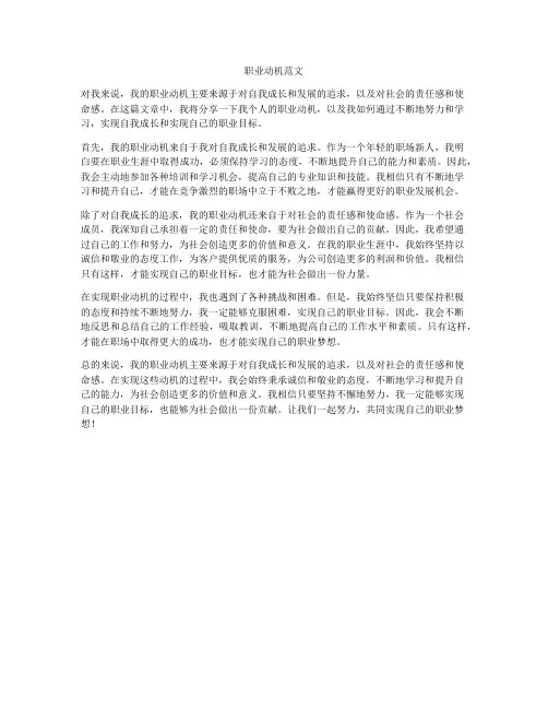 职业动机范文