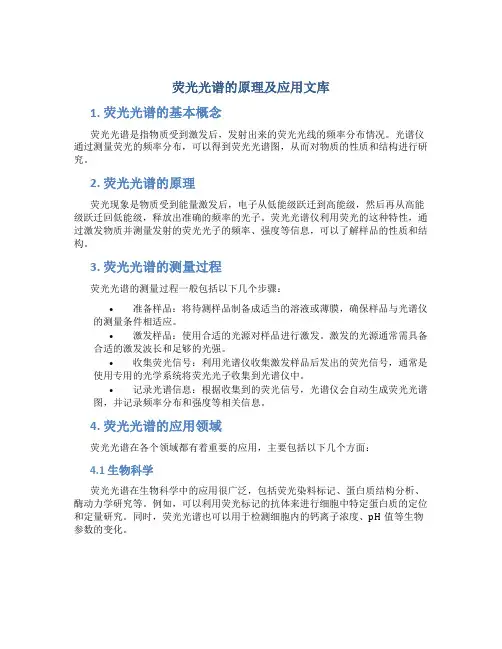 荧光光谱的原理及应用文库