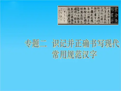 高考语文专题复习课件识记并正确书写现代常用规范汉字
