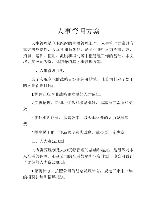 人事管理方案
