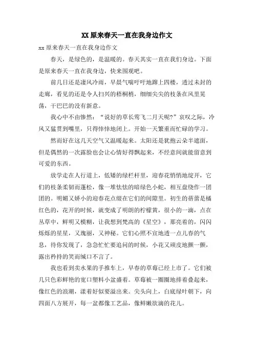XX原来春天一直在我身边作文
