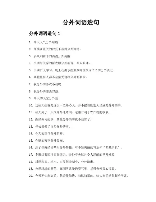 分外词语造句