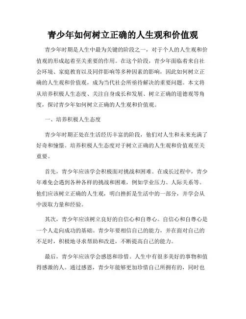 青少年如何树立正确的人生观和价值观