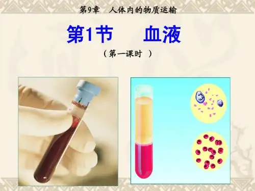 北师大版生物七年级下册9章1节血液一课时精品课件