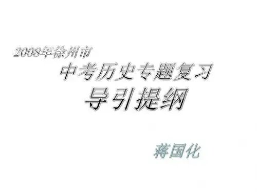 江苏省徐州市中考历史复习专题导引提纲课件