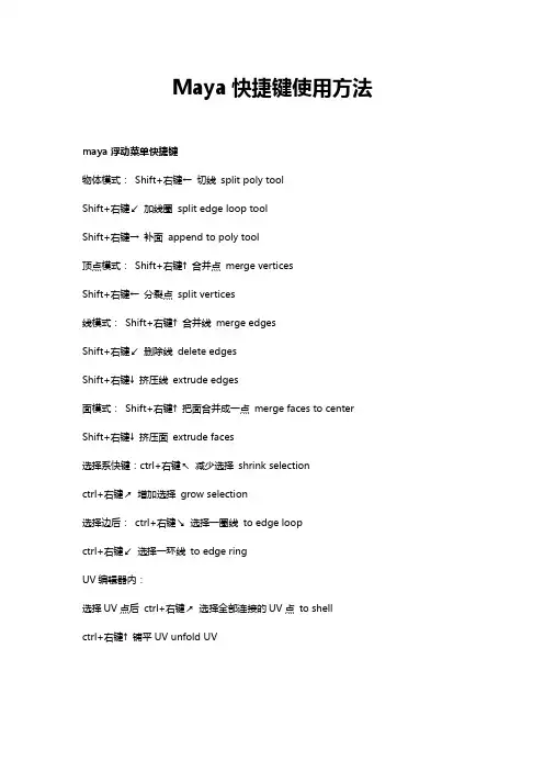 MAYA快捷键