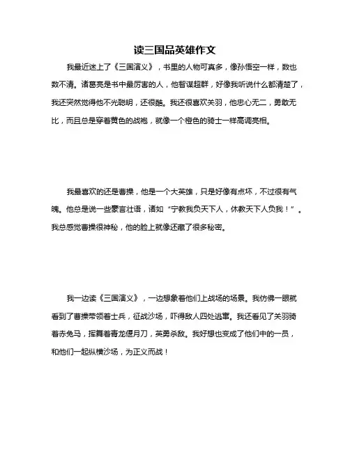 读三国品英雄作文