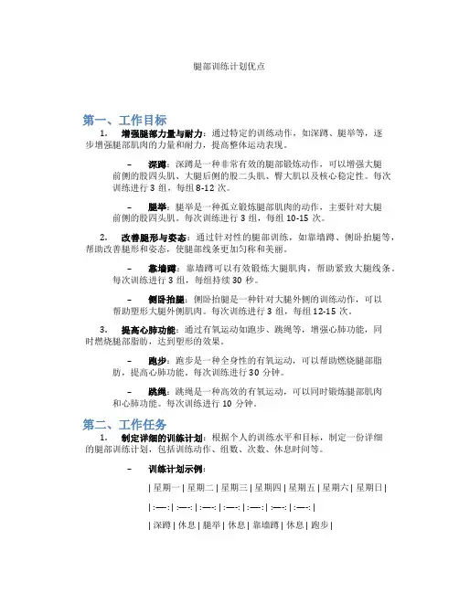 腿部训练计划优点