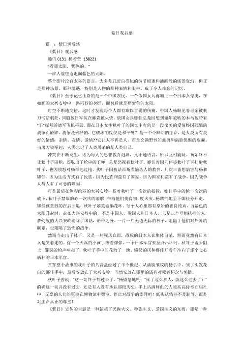 紫日观后感