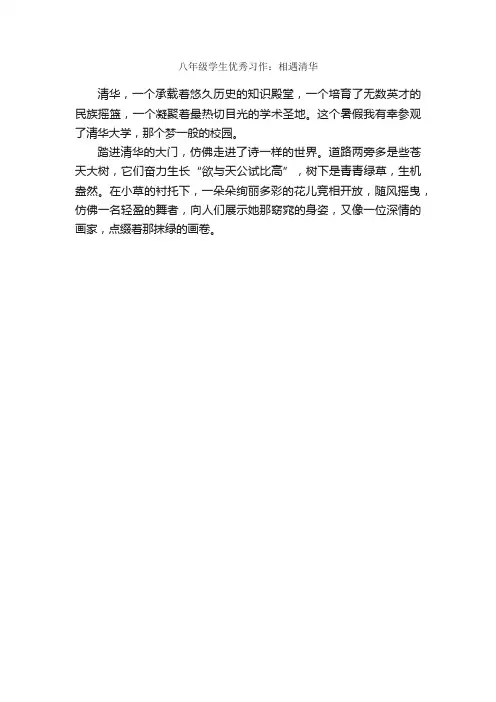 八年级学生优秀习作：相遇清华