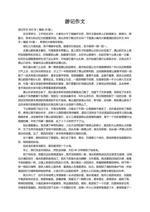 游记作文800字（精选39篇）
