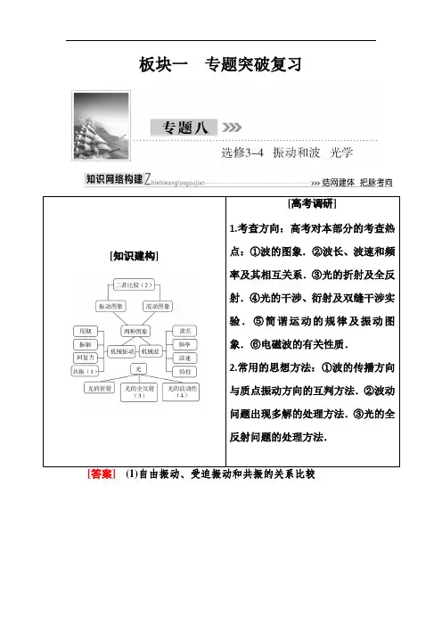 2018届高三物理二轮复习教师用书：专题八 选修3-4 振