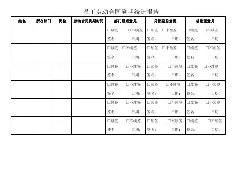 员工劳动合同到期统计报告