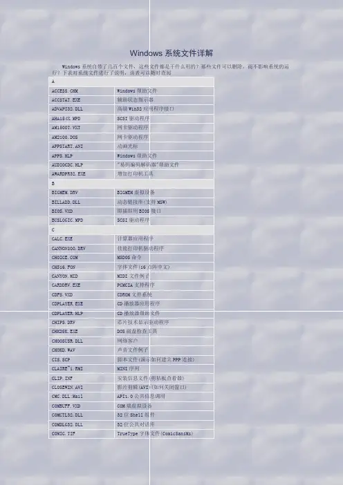 windows下常见系统文件名
