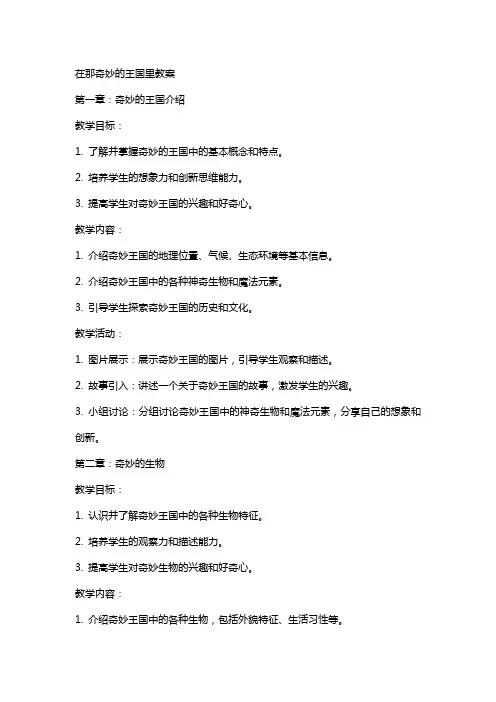在那奇妙的王国里教案