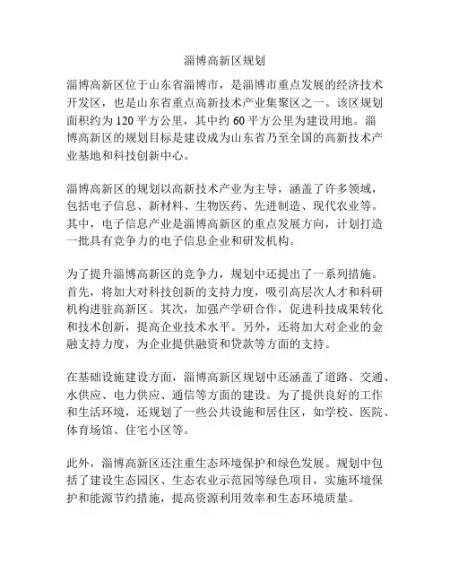 淄博高新区规划