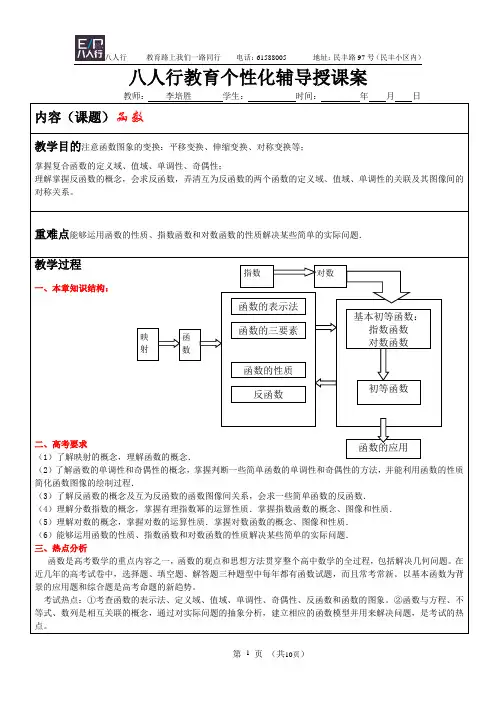 初等函数复习