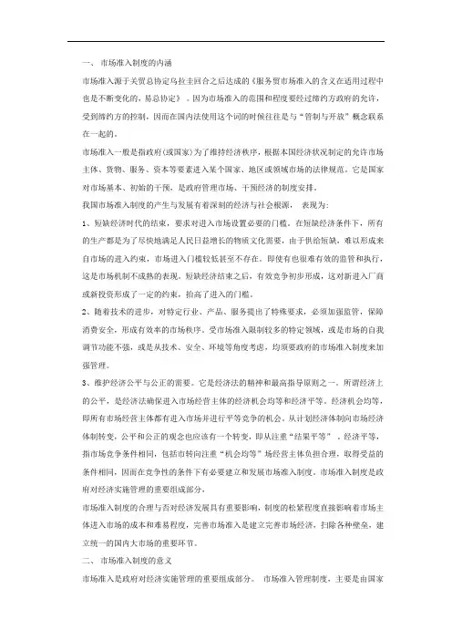 经济法作业-市场准入