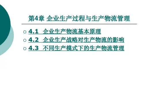 企业生产过程与生产物流管理