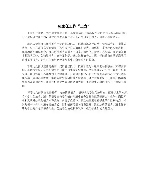 班主任工作“三力”