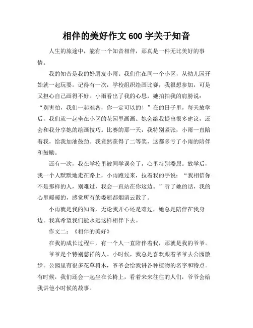 相伴的美好作文600字关于知音